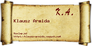 Klausz Armida névjegykártya